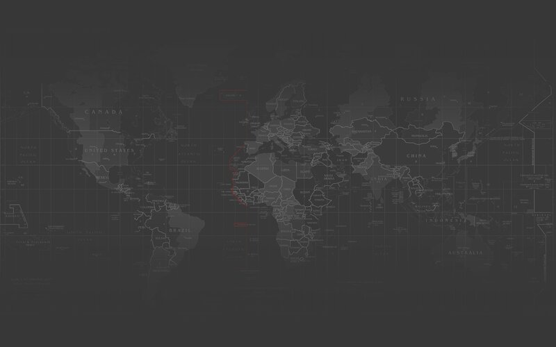 World Map with Borders — Gray
