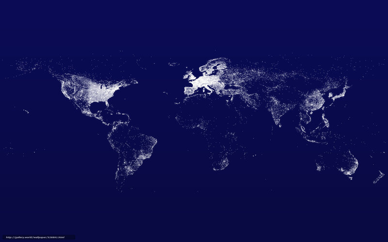 World map with city lights