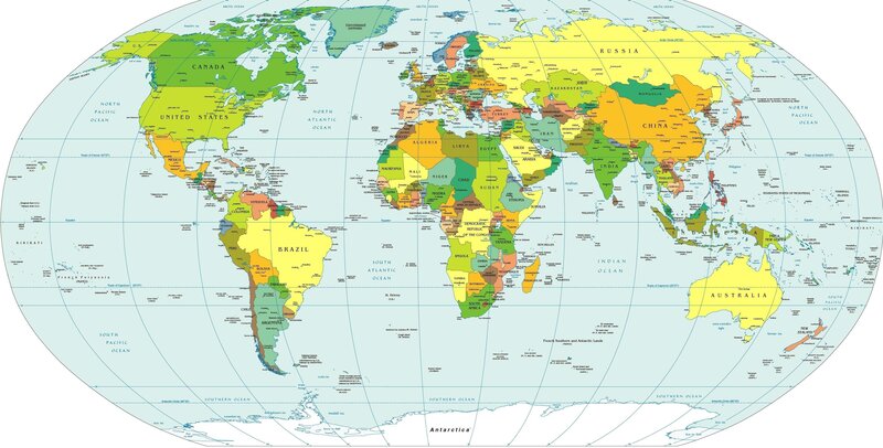world map with countries