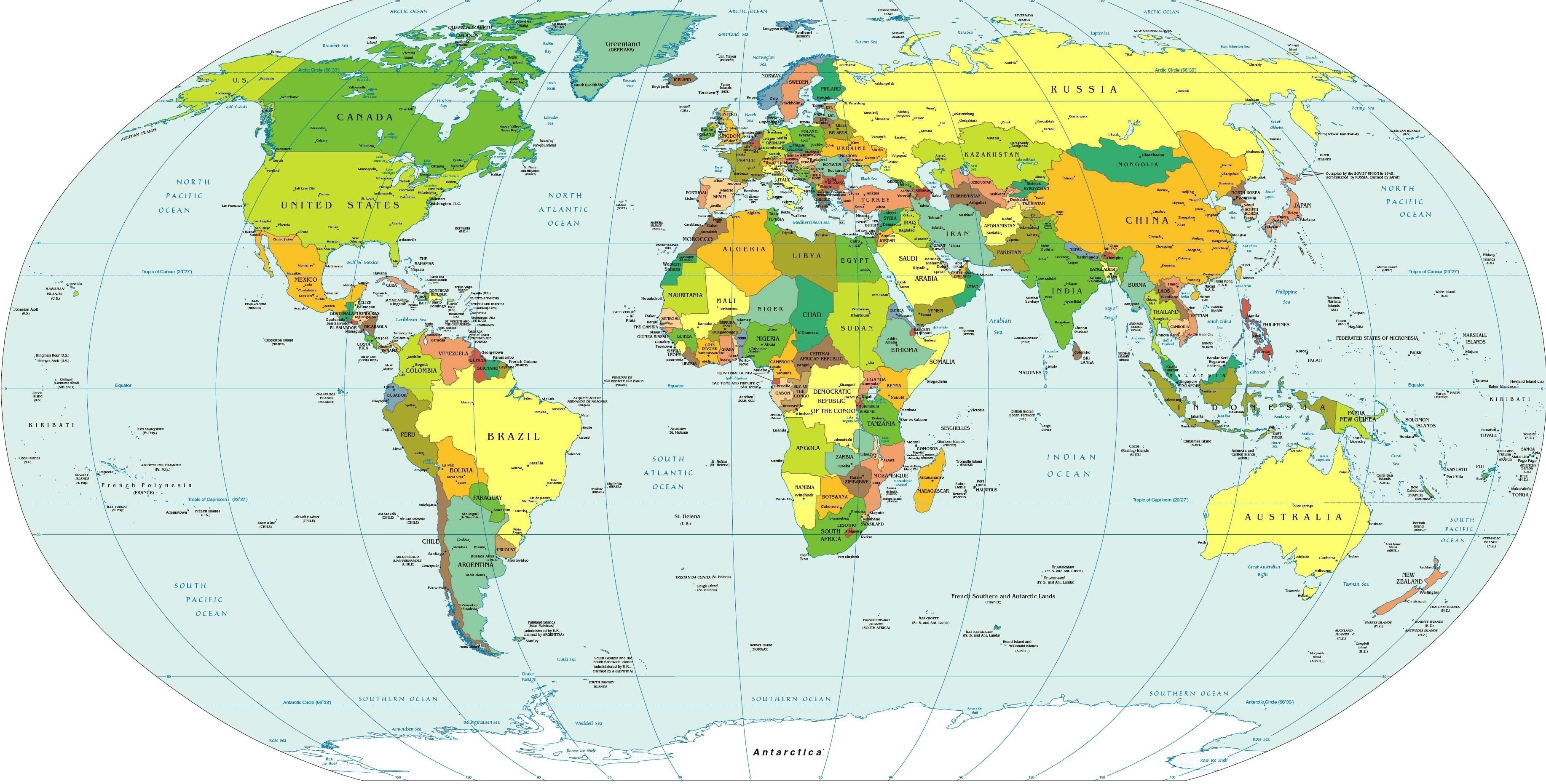 world map with countries
