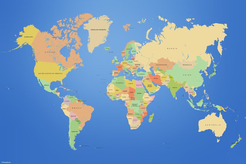 world map with countries