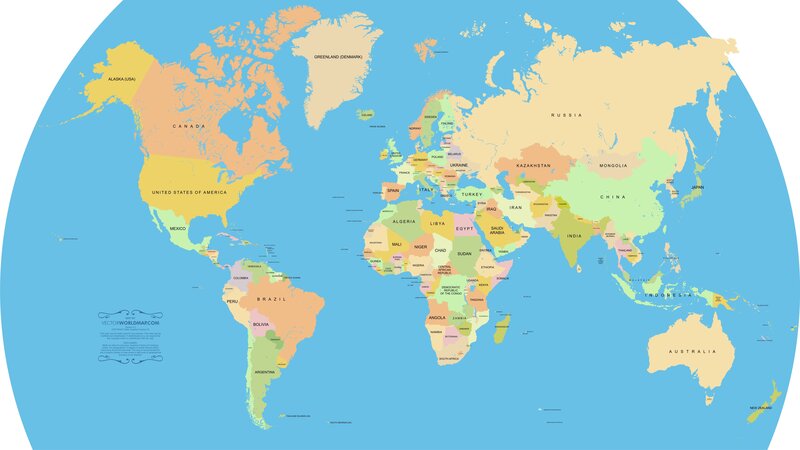 world map with countries