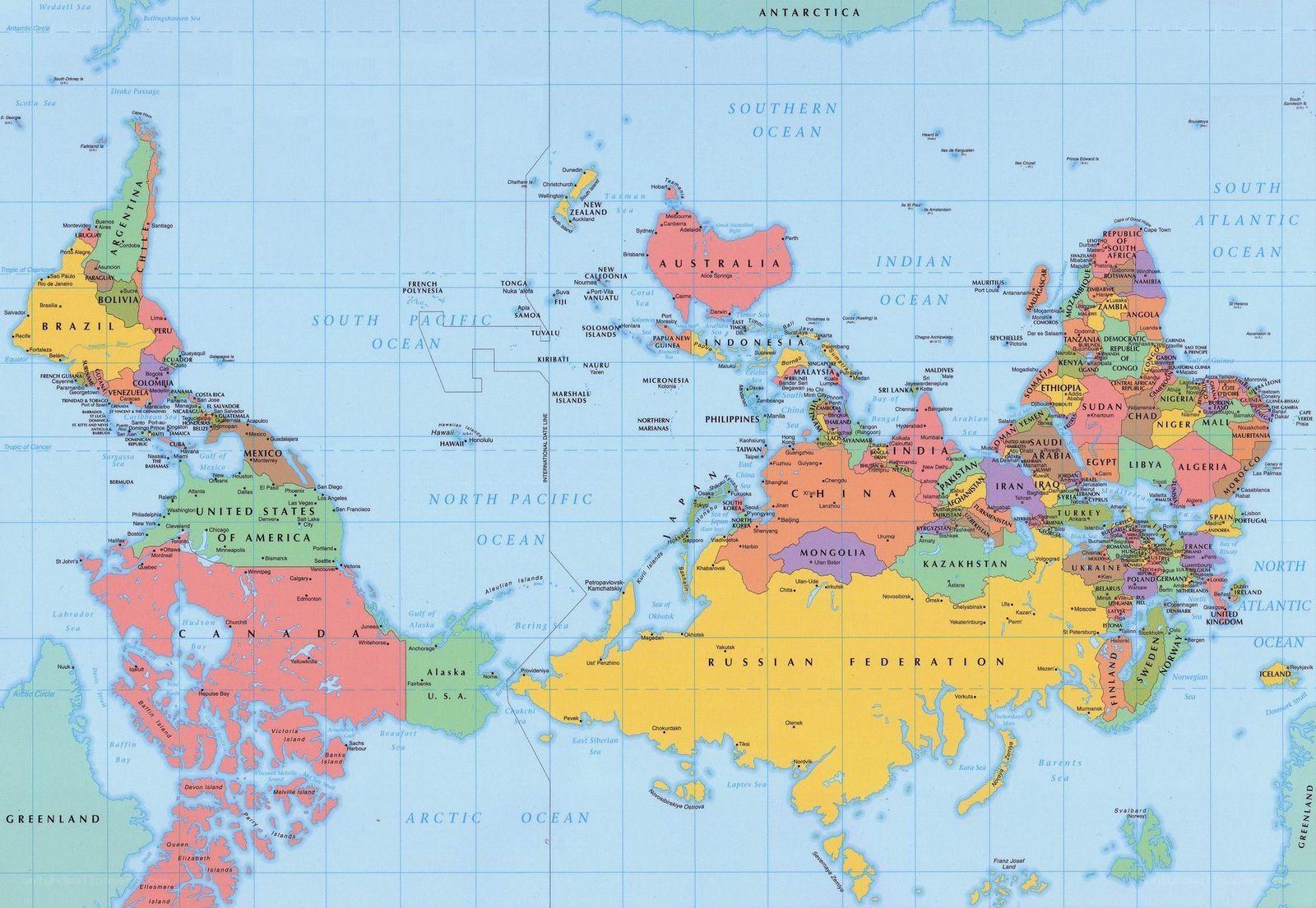 World map with countries