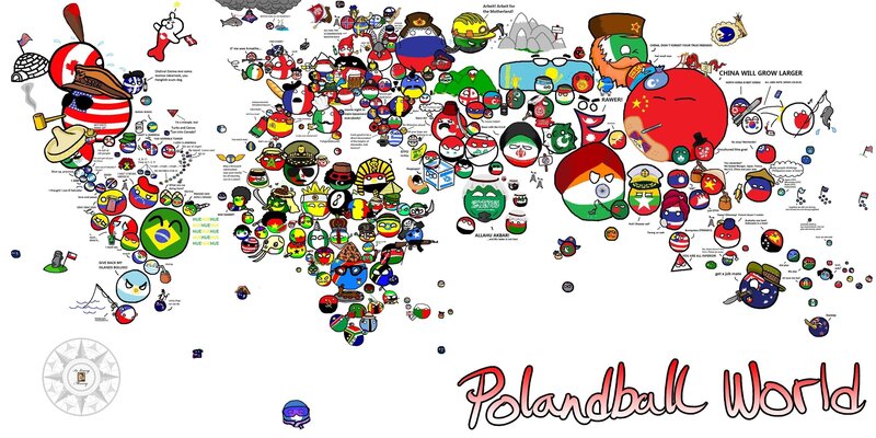 World Map with Country Characters