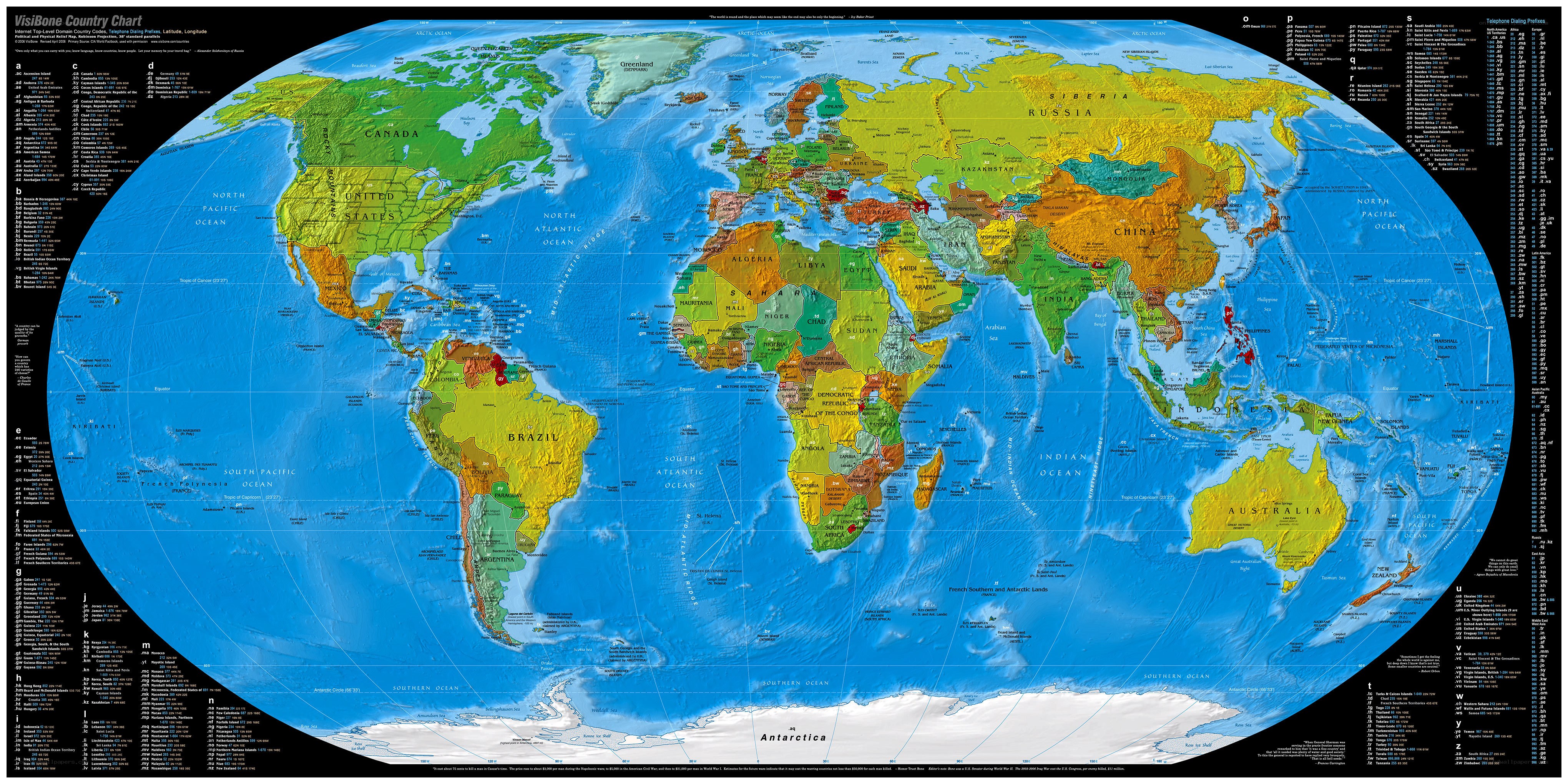 World Map with Country Names