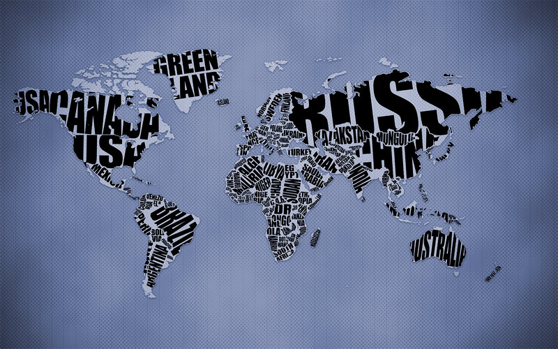 world map with country names