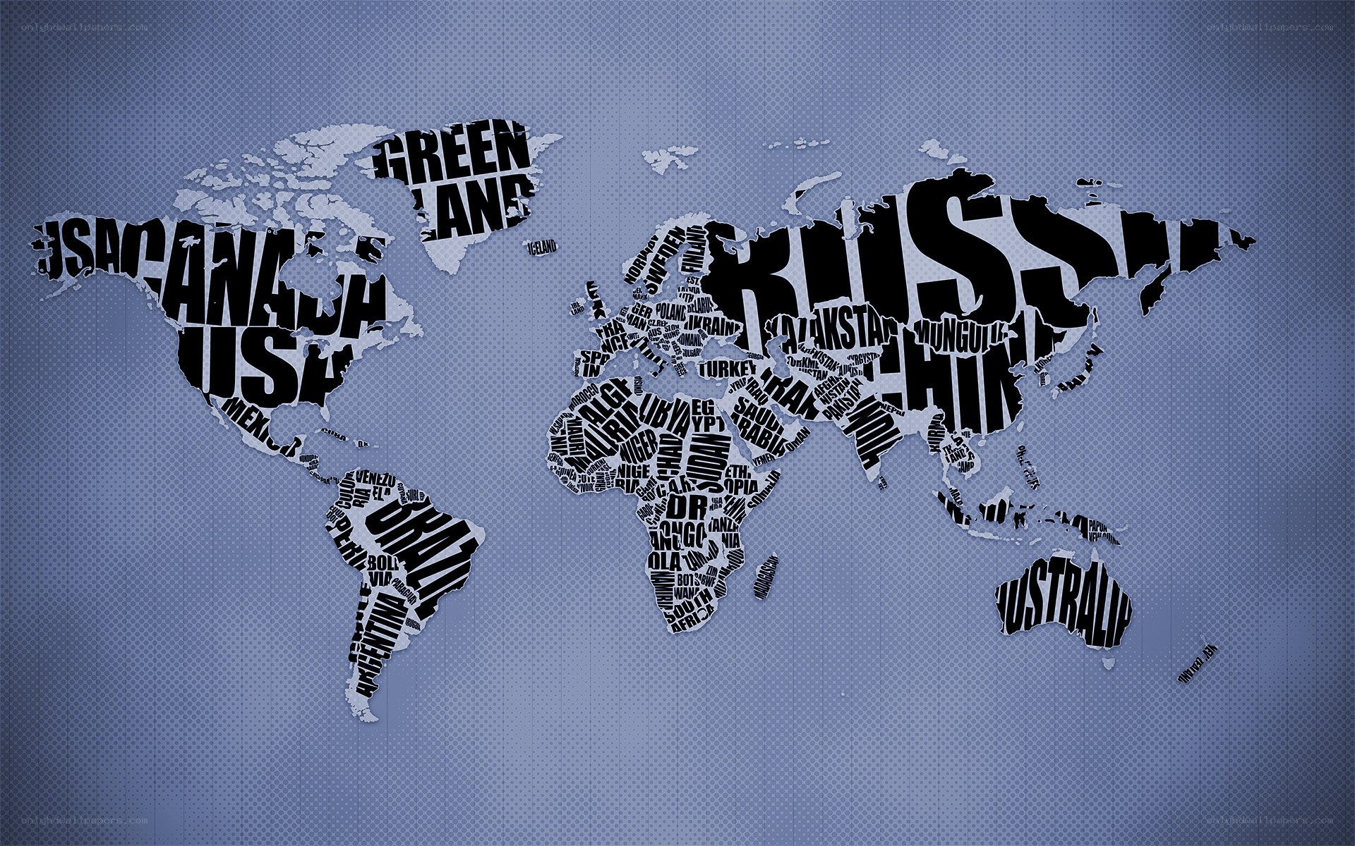 world map with country names