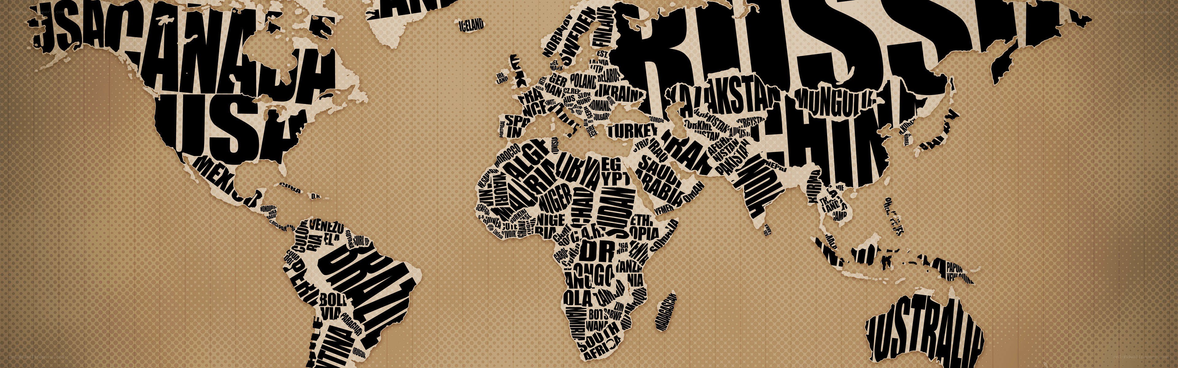 World map with country names