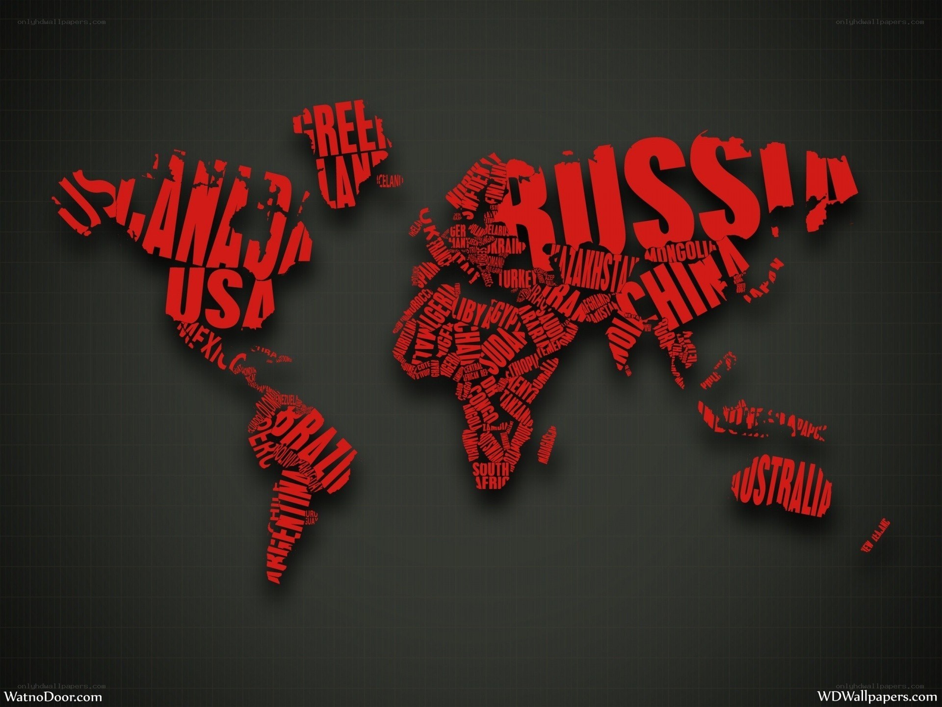 world map with country names