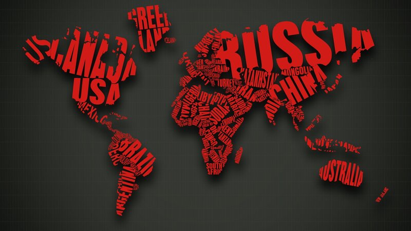 World map with country names