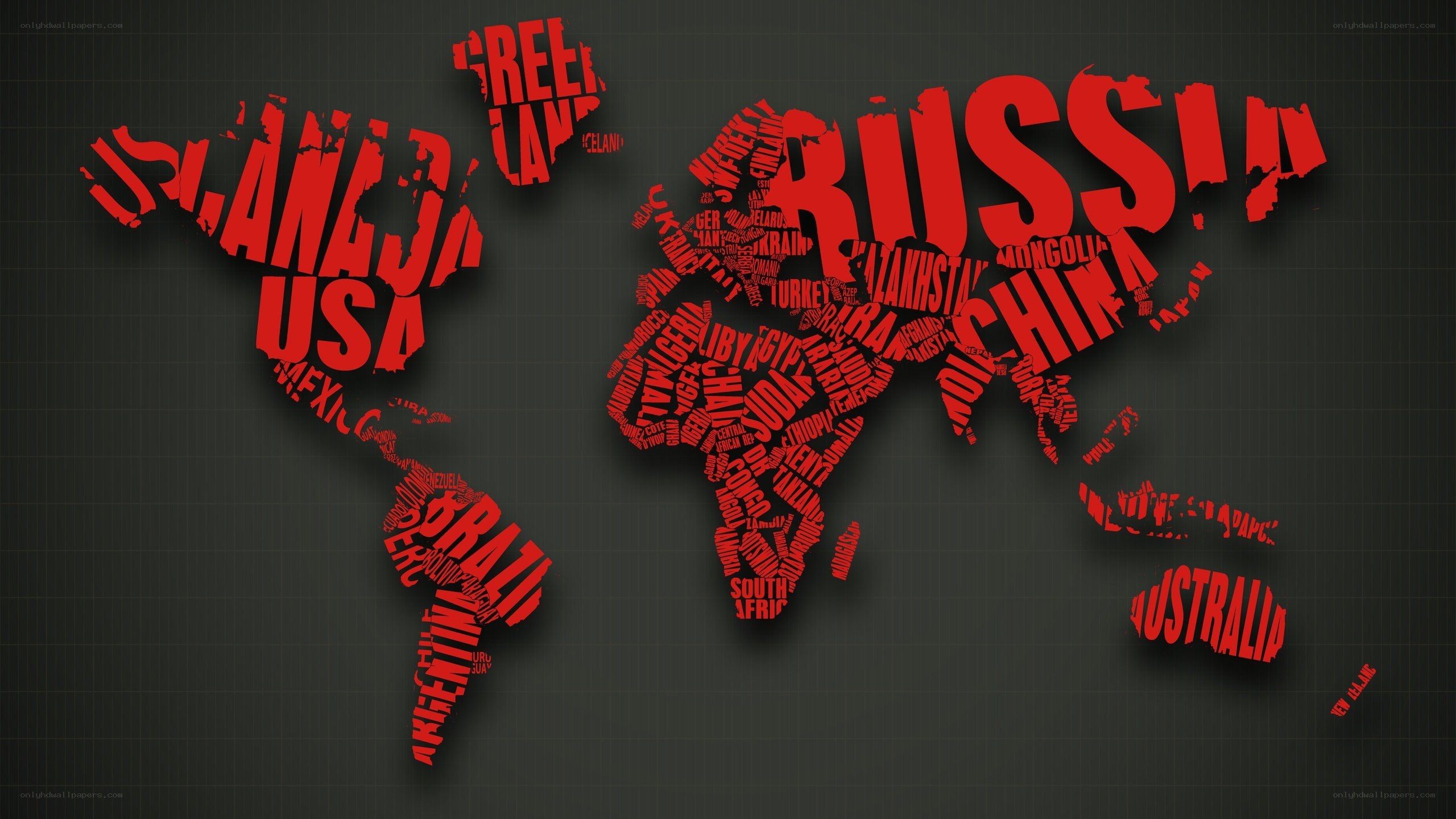 World map with country names