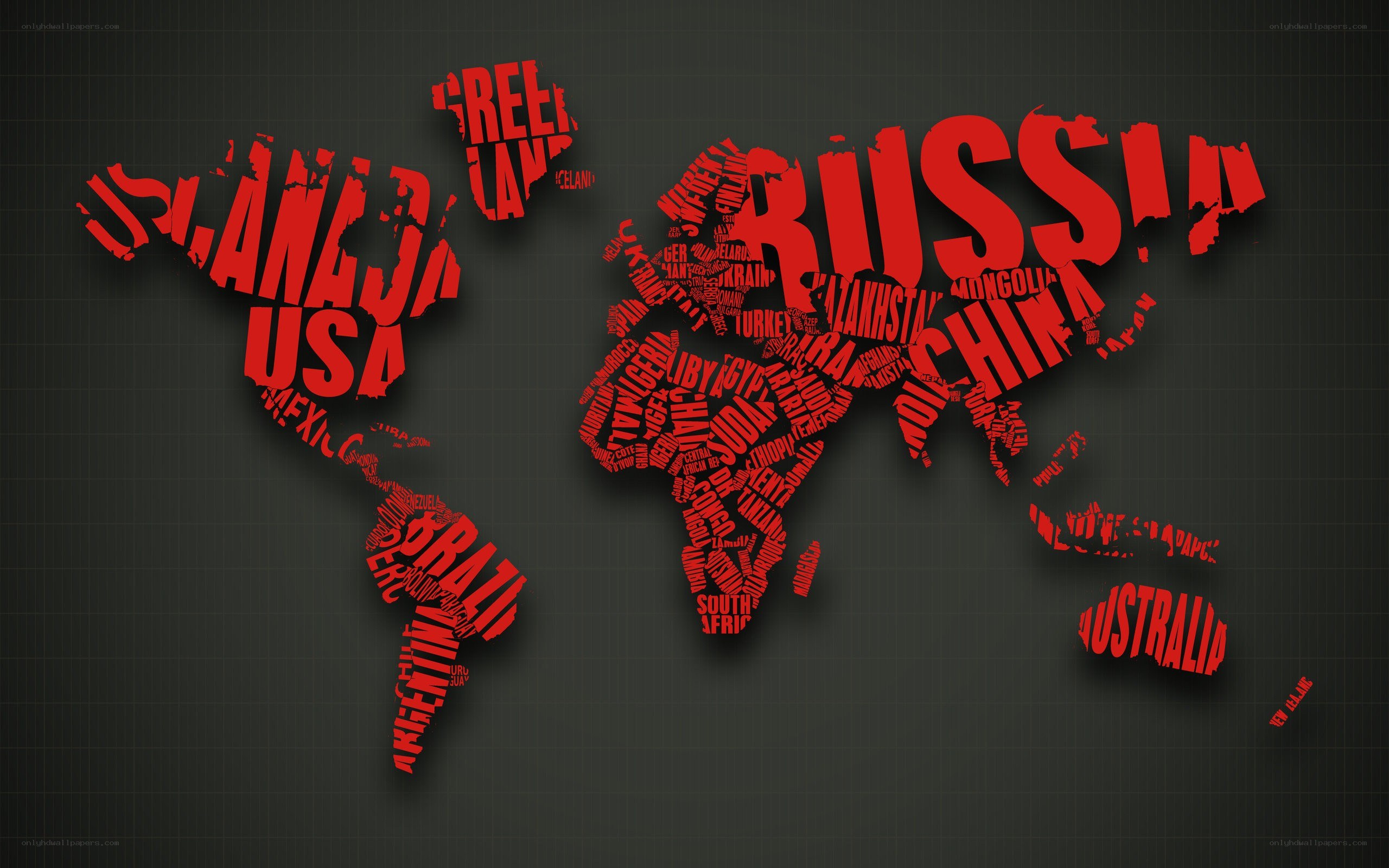 World map with country names