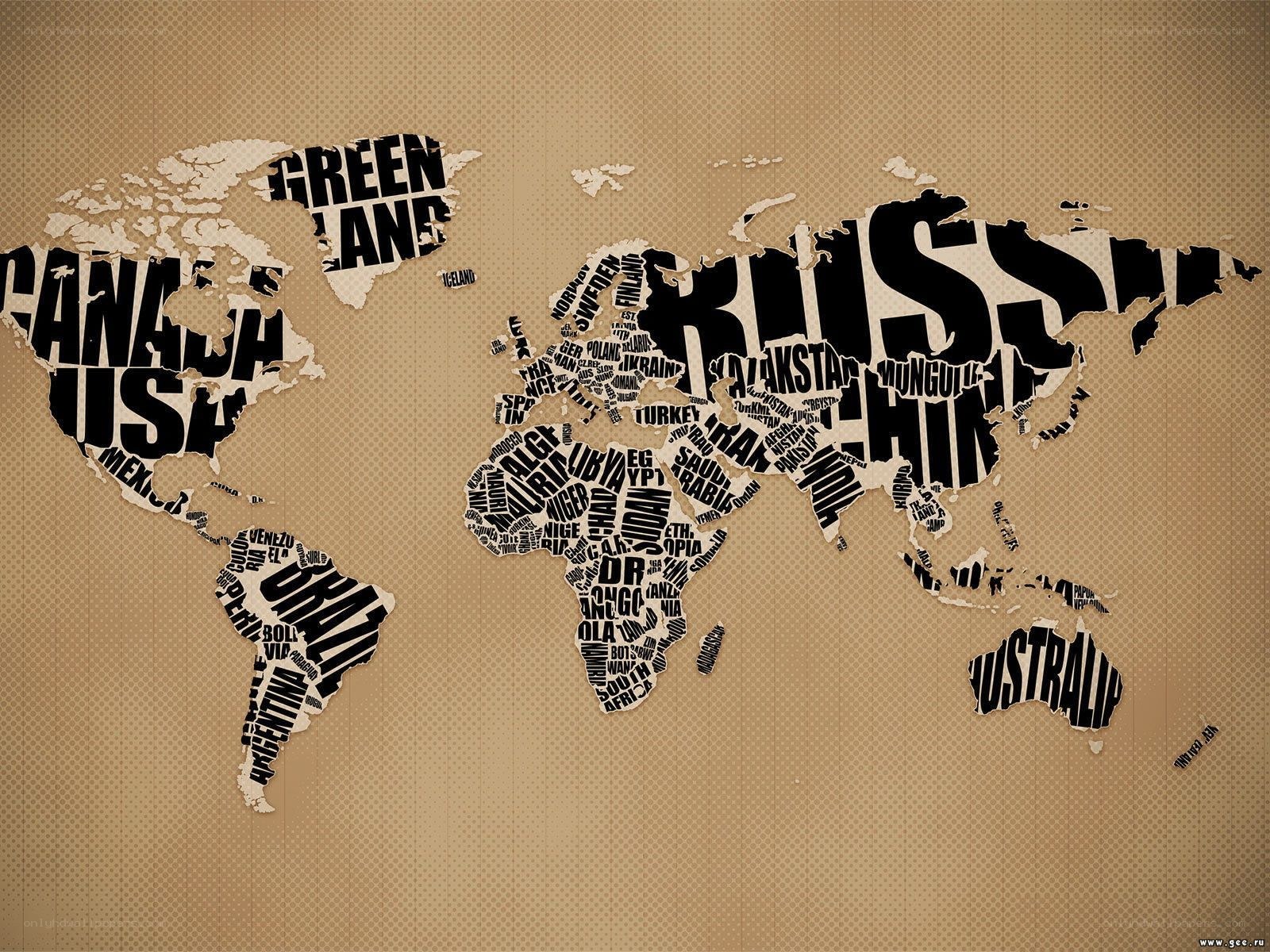 world map with country names