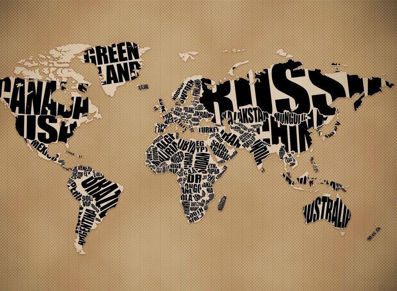 world map with country names
