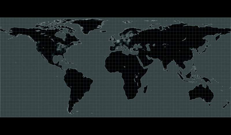 world map with data points