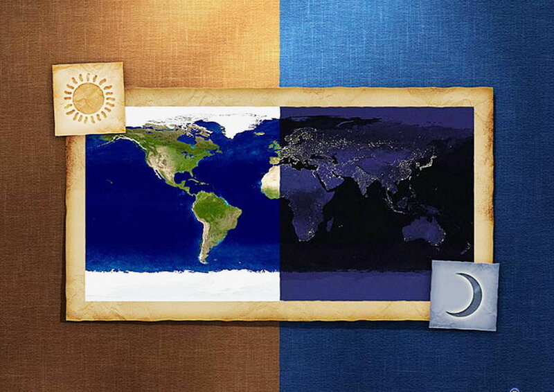 World Map with Day and Night