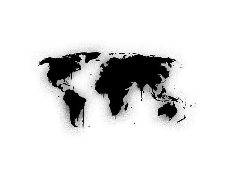 world map with dripping effect