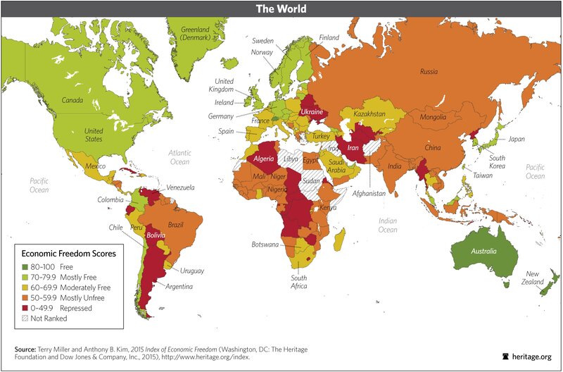 World Map with Economic Freedom