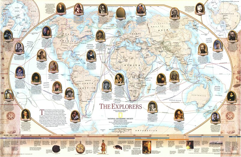 World Map with Explorers