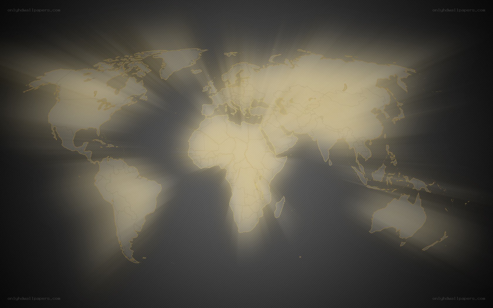World map with golden glow