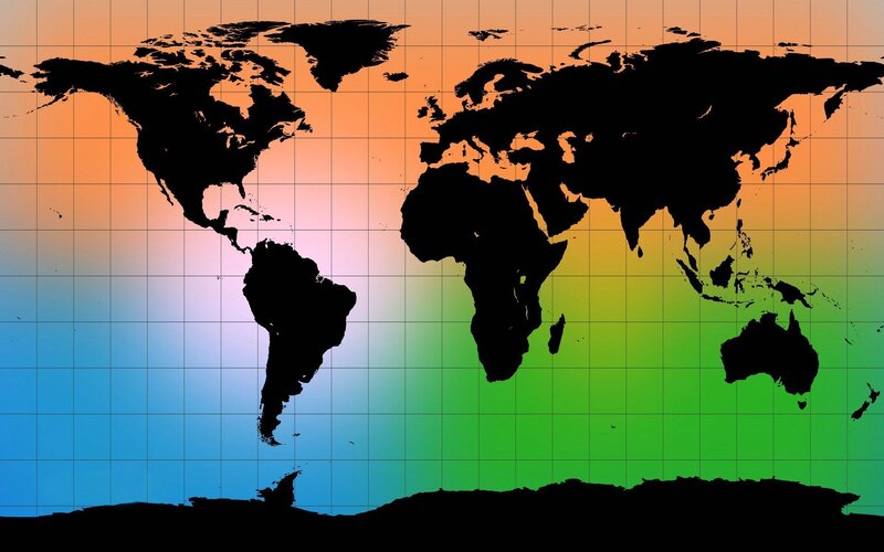 world map with gradient background