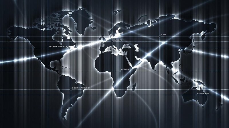 World Map with Grid — Black