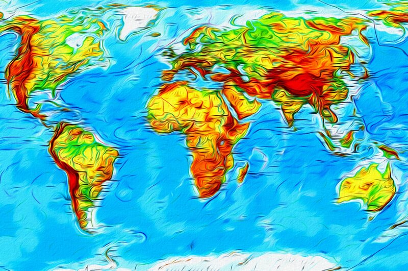 World Map with Heat Colors