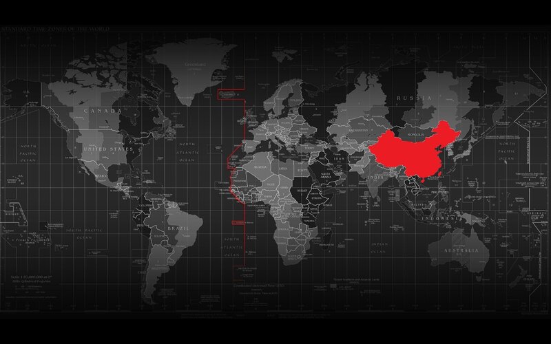 World Map with Highlighted Countries