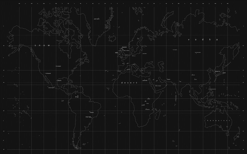 world map with humorous labels
