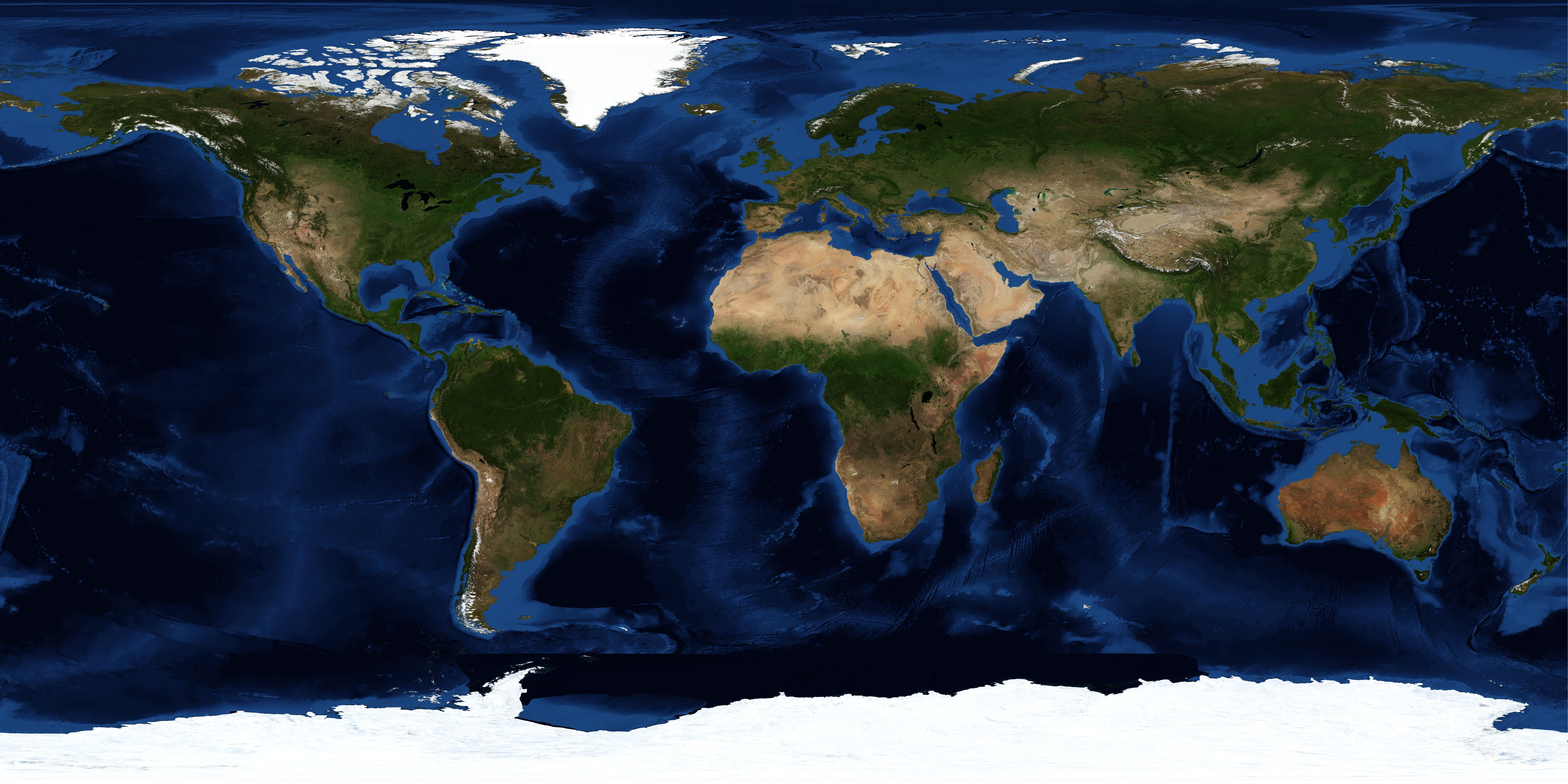 World map with ice caps