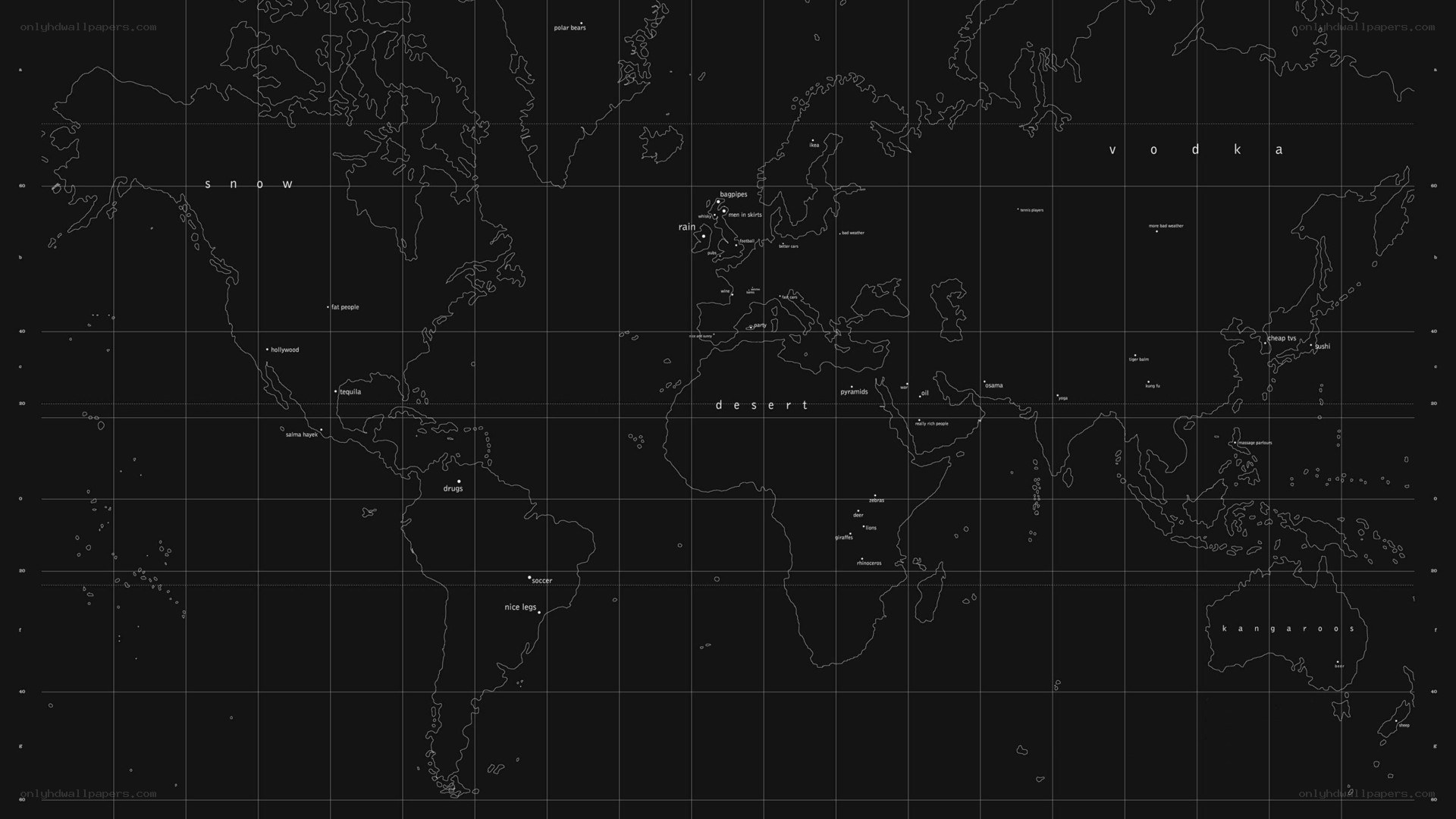 world map with labels