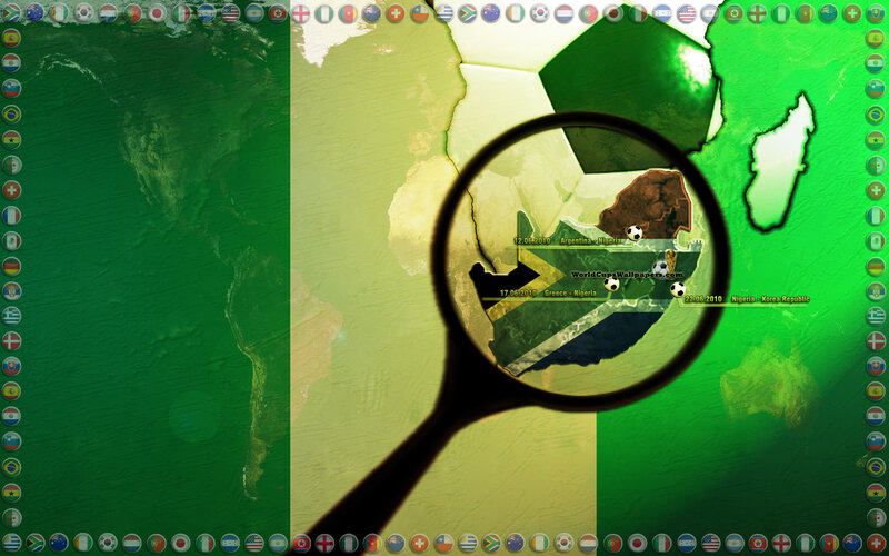 World Map with Magnifying Glass