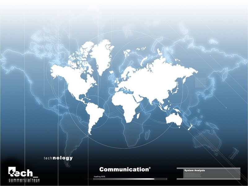 World Map with Network Lines — Blue