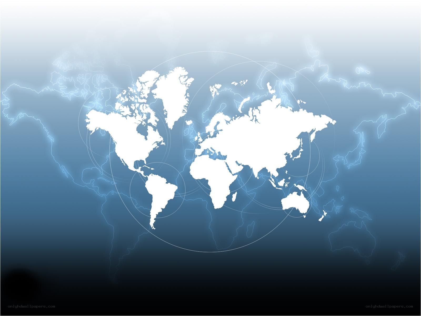 world map with network lines
