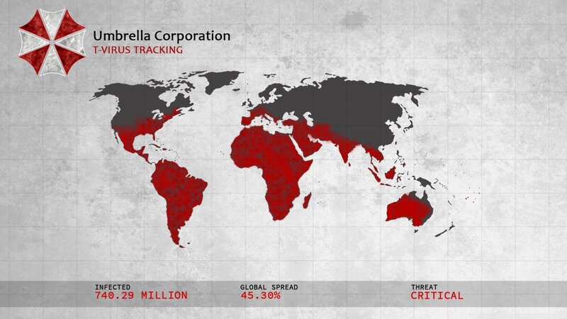 World Map with Red Infection Zones