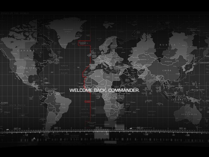 World Map with Red Line — Black, Dramatic