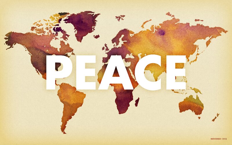 World Map with Text — Brown