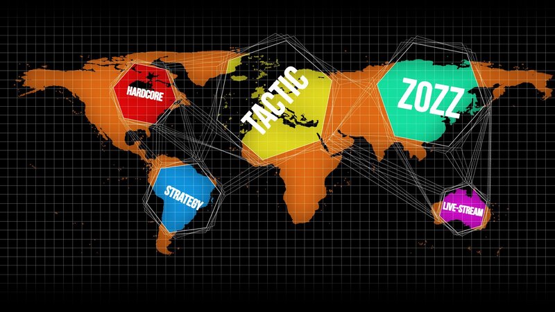 World Map with Text Labels — Black, Neutral