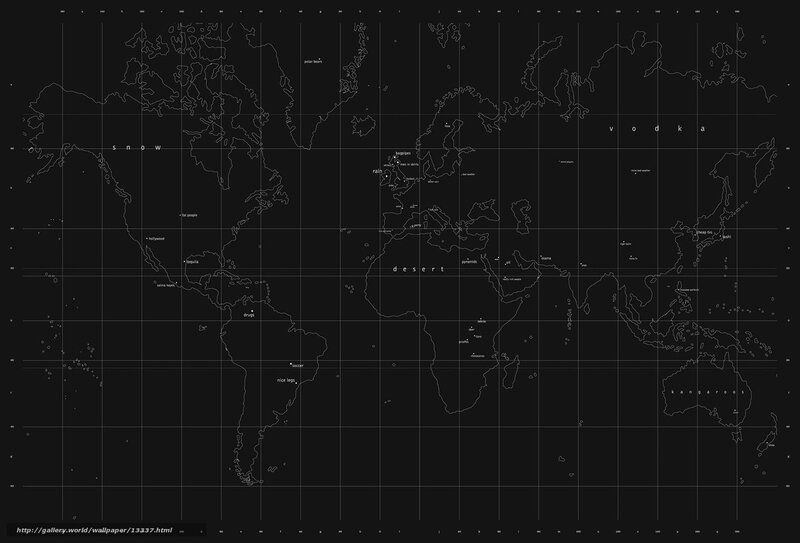 World map with text labels
