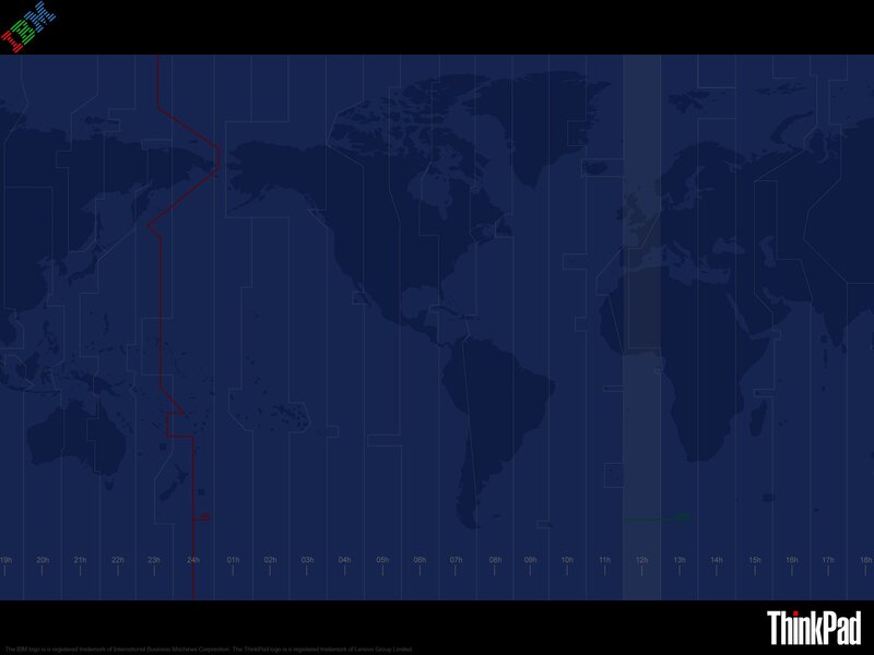 World Map with Time Zones — Blue, Technical