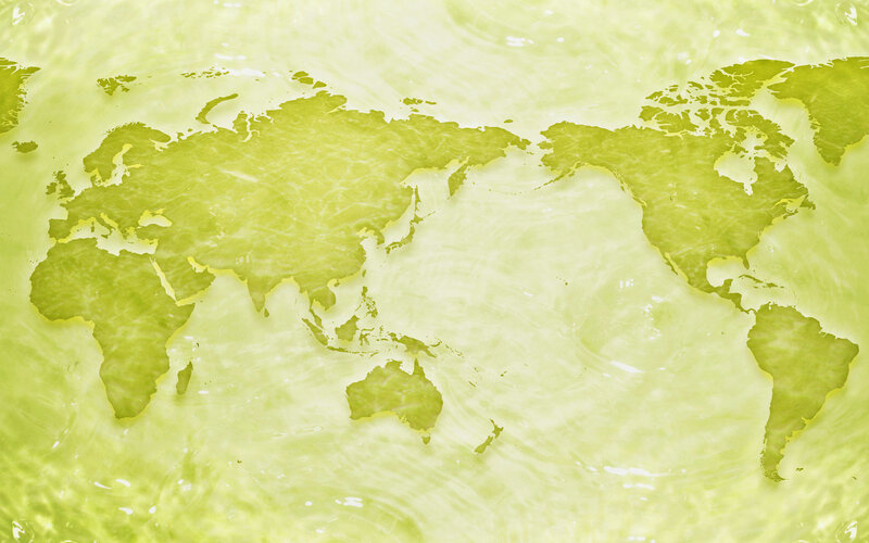world map with water texture