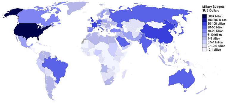 World military budgets map