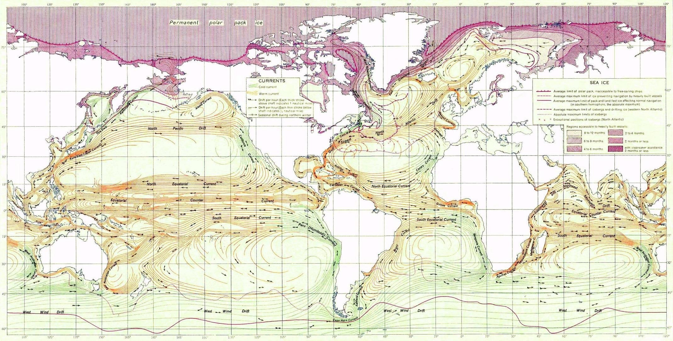 World Ocean Currents Map