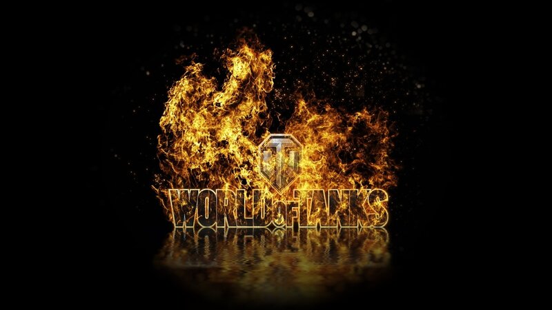 World of Tanks logo in flames