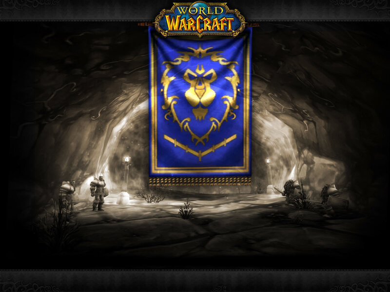 World of Warcraft banner in cave