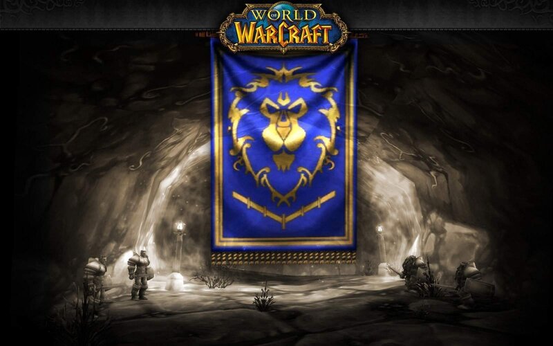 World of Warcraft banner in cave