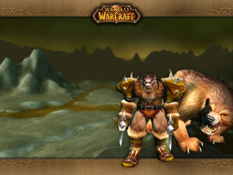 World of Warcraft character and bear