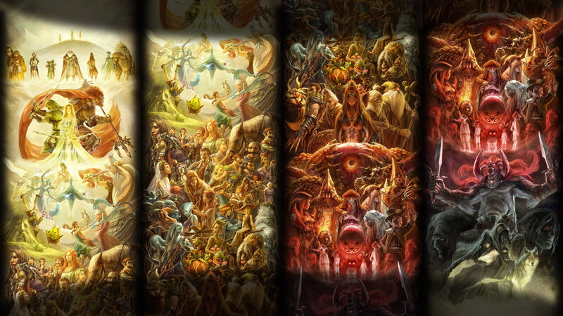 World of Warcraft character collage