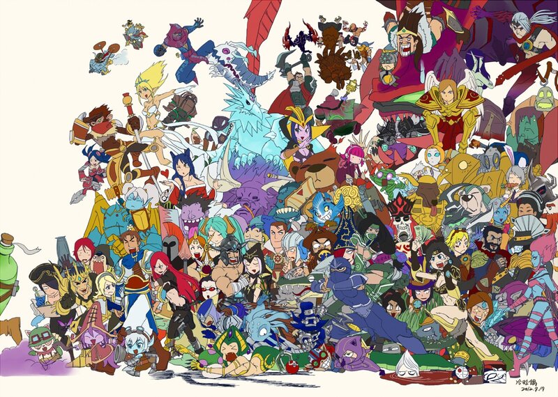 World of Warcraft character collage