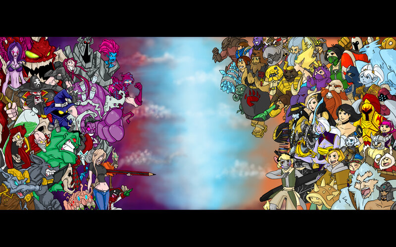 World of Warcraft character collage